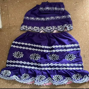 <b>Plus</b> <b>Size</b> Polynesian Island Embroidery <b>Skirts</b> Hawaiian Styles Featuring Kosrae Pohnpei Chuuk Dresses With Natural Waistline - Product Image 1