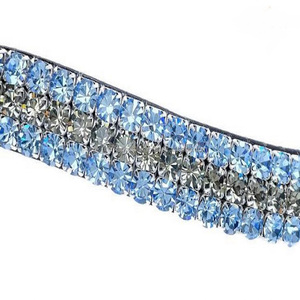 5 rangées de cristaux multicolores de luxe, strass bling, bande de sourcils, équipement de cheval de haute qualité, noir, marron, cuir, bande de sourcils de cheval - Product Image 1