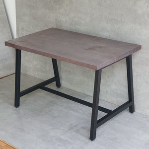 Rectangular <b>Dining</b> <b>Table</b> 120x70cm Industrial-Style Minimalist Pine Wood A-Shaped Iron Legs Stable Assembled Walnut Wood - Product Image 4
