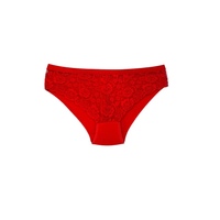 Braguitas de Bikini de Cintura Alta con Encaje Floral de Algodón y Elastano para Mujer, Estilo Romántico, Talla Normal, Tejido Ecológico