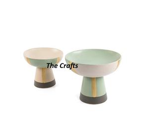 Tazón para aperitivos de chocolate de diseño de tendencia con cubierta acrílica y bandeja en acero y tazón para servir postres de resina - Product Image 4