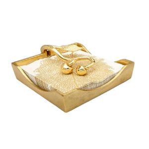 Design attrayant Artisanat Aluminium Métal Décoratif Plaqué Or Beau Porte-Mouchoirs avec Émail Fini - Product Image 4