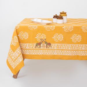 Mantel de Mesa de Lujo con Estampado Floral de Loto Dabu, Hecho a Mano en Algodón, para Hogar, Fiestas, Hoteles y Bodas - Product Image 2