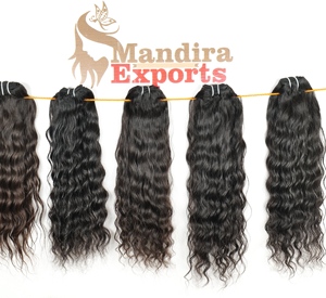 Extensions de cheveux humains ondulés 100 % naturels, non traités, de type Super Wave, provenant de temples indiens, en lots vierges bruts avec cuticules alignées, couleur naturelle - Product Image 5