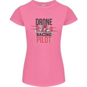 Camiseta de corte pequeño para mujer con diseño de piloto de carreras de drones - Product Image 1