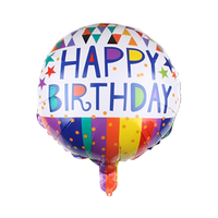 Joyeux anniversaire rond jouets gonflables dessin animé pictures18 "aluminium hélium rond feuille mylar imprimé ballons