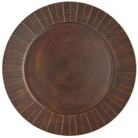 Assiette de présentation en bois de noyer avec finition à grain lisse ronde et centre encastré