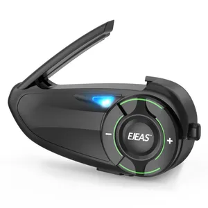 EJEAS Q8 1000MモーターサイクルヘルメットBluetoothワイヤレスインターホンキット、FMラジオヘッドフォン防水