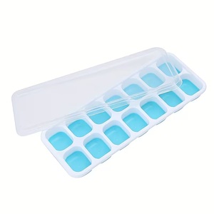 Bac à glaçons en silicone 14 compartiments, démoulage facile, couvercle amovible flexible, 4 couleurs, empilable, moule pour cuisine et boissons - Product Image 1