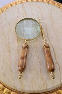 Juego de lupa vikinga y abrecartas, accesorios de oficina, Juego de 2, latón brillante decorativo, y la Oficina para el hogar Decoración de mesa, lupa - Product Image 3