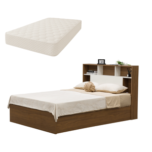 Queen Size Gas-Lift Storage Bed with Mattress Set, Modern Bed Frame with Integrated Headboard Storage for Small <b>Bedroom</b> - Product Image 1