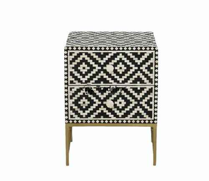 Mesa de consola con incrustaciones de hueso hechas a mano de estilo moderno para decoración de dormitorio elegante Almacenamiento práctico en la escuela o el apartamento - Product Image 5