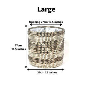 ตะกร้าเก็บของสานจากหญ้าทะเลพร้อมหูหิ้วแบบถอดได้สำหรับจัดระเบียบซักอบรีด - Product Image 4