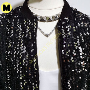 Chaqueta Bomber de Lentejuelas con Color Personalizado para Mujer, Chaqueta Acolchada Informal de Invierno con Forro de Seda, Relleno de Algodón, Lona Transpirable - Product Image 4