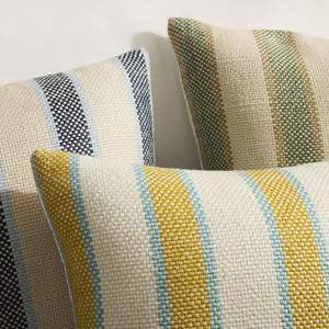 Taie d'oreiller tissée personnalisée à la main jaune et blanc motif à rayures housse de coussin 50X50 taie d'oreiller de luxe - Product Image 5