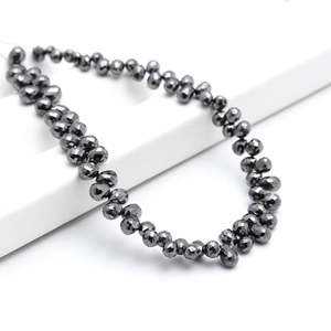 ลูกปัดเพชรดำธรรมชาติ 100% ทรงหยดน้ำ ขนาด 3.8 มม. ระยิบระยับ - Product Image 1