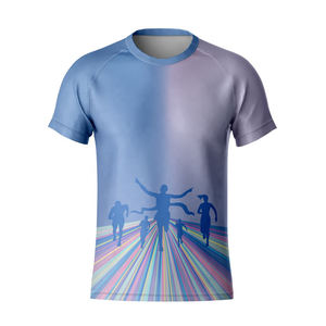 เสื้อยืดผ้าโพลีเอสเตอร์เนื้อนุ่มพิมพ์ลายซับลิเมชันชุดกีฬาใส่สบายสำหรับผู้ชายชุดทีม - Product Image 1