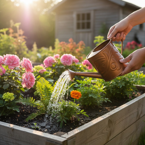 Arrosoir galvanisé |   Jatte d'eau de jardin en métal antique |   Arrosoir en fer |   Réservoir d'eau pour plantes d'extérieur | Décoration de jardin rustique - Product Image 2