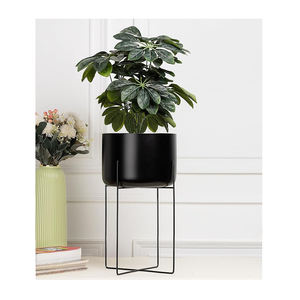 Venta caliente Soporte de maceta de metal vintage Recién llegado Decoraciones de jardín interior Soporte de flores con acabado negro Fiestas de bodas en maceta - Product Image 3