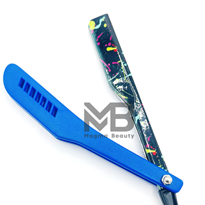 มีดโกนหนวดสำหรับร้านตัดผม ใบมีดสแตนเลสคมกริบ เครื่องมือโกนหนวดมืออาชีพ ใบมีดเดี่ยวแบบตรง - Product Image 5