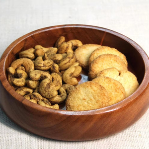 Vente en gros de 12 pouces bol à salade en bois d'acacia grand bol en bois avec conception de serveurs à prix économique - Product Image 1