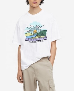 Camiseta Casual de Gran Tamaño para Hombre, Estilo Holgado, Transpirable, Talla Grande, Teñida y Estampada, Personalizada de Alta Calidad OEM 2024 - Product Image 6
