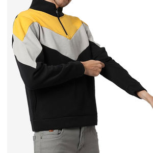 OEM moda exterior cuarto Zip camisas Casual desgaste impreso para hombre polar de algodón de manga larga cuarto Zip sudadera - Product Image 2