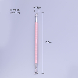 Acier inoxydable de qualité supérieure finition polie poussoir à cuticules manucure outil de toilettage des ongles poignée lisse étiquette personnalisée réutilisable - Product Image 1