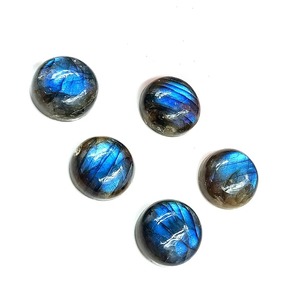 Cabochons en labradorite bleue naturelle, pierres précieuses à dos plat, tailles 10mm-20mm, Mehrajudin Gems, effet changeant de couleur - Product Image 5
