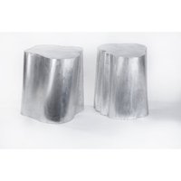 Tabouret en or au design moderne, vente chaude, tabouret d'appoint en métal industriel de luxe, tabouret en aluminium avec incrustations de os, console pour salon et chambre à coucher