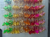 Coloré Gota Patti Net Gland Guirlandes À La Main Tissu Suspendu Pour Haldi Mehndi Anand Karaj Navratri Eid Scène Décors
