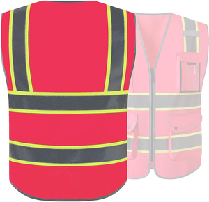 OEM Customized Logo <b>Reflective</b> Safety <b>Vest</b> High Visibility Reflectors Casual Construction Work Outer Wear for Autumn Pockets - Product Image 5