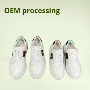 <b>White</b> <b>Lace</b>-Up for Leather Upper Rubber Midsole Sporty Style Toe Sneakers for Couples Comfortable Hard-Wearing Fashion - Product Image 3