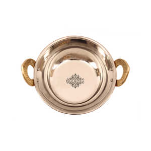 Handi artisanal en acier et cuivre pur avec bol Kadhai, wok, soupière et marmites à bouillon - Product Image 4