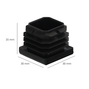 Tappo interno quadrato in plastica 30x30 mm. Nero. Confezione da 200 Unità. - Product Image 2