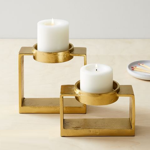 Portavelas con acabado dorado metálico personalizado de estilo único, decoración navideña para el hogar, hecho en La India - Product Image 1