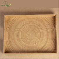 Bandeja Rectangular de Bambú Premium, Ecológica, Duradera, Impermeable, Portátil, Hecha a Mano, Personalizable, Apta para Alimentos, para Uso en el Hogar y Restaurantes