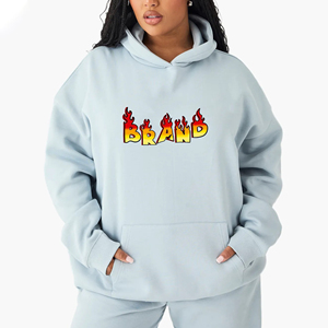 Recién llegado 100% algodón transpirable lavado ácido sudaderas con capucha para mujer ropa informal de invierno anti-pilling manga larga estampado personalizado polar - Product Image 4