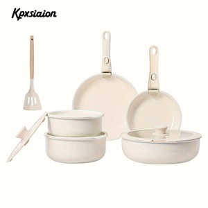 Kpxsiaion Ensemble de poêles à frire antiadhésives à induction avec poignée amovible, batterie de cuisine avec collection de casseroles et poêles à poignée détachable - Product Image 2