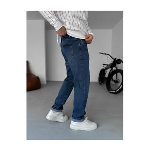 Jean en denim tissé pour homme, coupe large, style hip-hop, décontracté, 100 % coton, streetwear, automne/hiver/printemps, ODM, délavé, respirant - Product Image 2