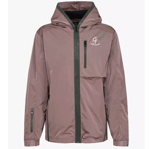 แจ็กเก็ตกันลมโพลีเอสเตอร์100% แขนยาวผู้ชายผ้าแคนวาสระบายอากาศได้สไตล์สตรีทพร้อมฉลากส่วนตัว - Product Image 4