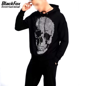 เซ็ตกางเกงฮู้ดสวมหัวพลอยเทียมเป็นมิตรต่อสิ่งแวดล้อมเครื่องซักได้สำหรับสไตล์สตรีทกลางแจ้ง - Product Image 4