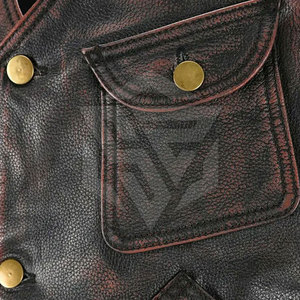 Nouvel Arrivage – Gilet en Cuir Véritable pour Homme, Col en V, Décontracté, Hiver, Respirant, Personnalisable – En Promotion ! - Product Image 6