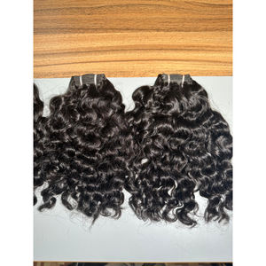 Extensions de cheveux bouclés naturels indiens de qualité supérieure 100% paquets non traités sans enchevêtrement cheveux Remy vierges bruts bon marché - Product Image 5