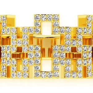 Vidhi Jewellery-Bague Moissanite en argent sterling 925 plaqué or 18 carats avec diamant pour hommes et femmes-Cadeau - Product Image 1