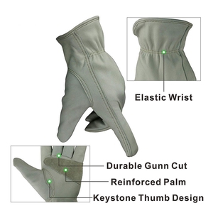 Venta al por mayor de doble palma de cuero de vaca Split Drill Cotton Cuff Leather Work 707 Rigger Double Palm Working Safety - Product Image 4