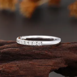 CVD แหวนแต่งงาน0.75 CT ครึ่งนิรันดร์ในทองคำ10/14 KT (ทองคำขาว/กุหลาบทอง/ทองคำขาว/ทองคำขาว/เหลืองทอง) - Product Image 1