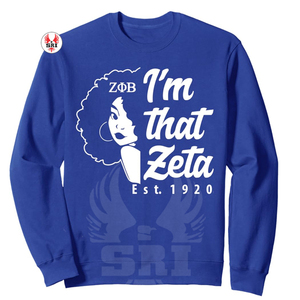 Zeta 1920 bleu et blanc rayé sweat à manches longues coton col rond pour sororité Style décontracté grec vie vêtements - Product Image 6