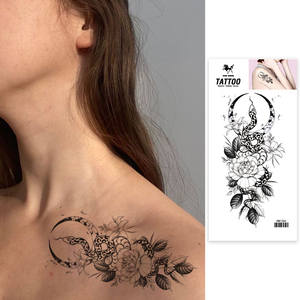 Pegatina de tatuaje temporal impermeable flor estilo tradicional a todo Color arte corporal de larga duración para hombres y mujeres 2025 nuevo - Product Image 4