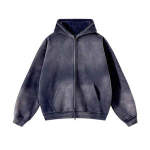 OEM Streetwear Heavy 420GMS Vintage Hombres Oversized Acid Wash Sun Faded Heavyweight Boxy Fit Hoodie - Product Image 6